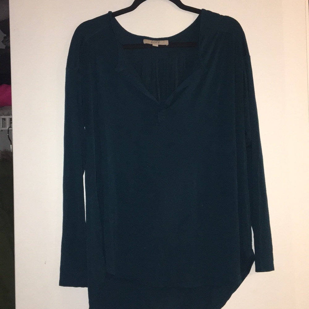 LOFT Vneck - high low - long sleeve shirt